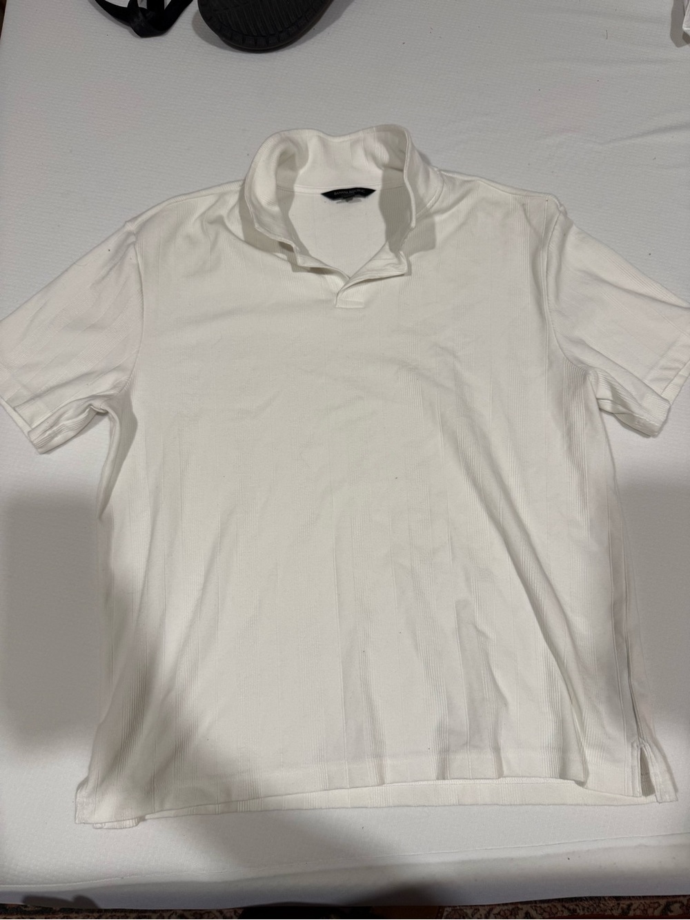 Banana Republic White Men's Short-Sleeve Polo